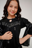 Kids Eid Dress | Black & White | Casual 3 Piece Suit | Cotton Plain Embroidery | KAD-03429