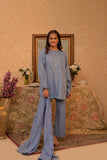 GAD-02961 | Light Blue | Casual 3 Piece Suit | Cotton  Basic Dobby