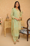 LBD-02963 | Green & Gold | Casual Plus 3 Piece Suit | Cotton Jacquard