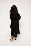 Kids Eid Dress | Black | Casual 3 Piece Suit | Cotton Plain Embroidery | KAD-03428