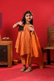 Kids Eid Dress | Fawn & Multicolor | Casual Plus 3 Piece Suit | Cotton Dobby | KBD-03379
