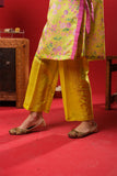 Kids formal clothes | Lemon & Multicolor | Formal 3 Piece Suit | Polyester Tussar Silk with Digital print | KDD-03228