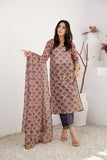 Women Formal Clothes | Fawn & MultiColor | Formal 3 Piece Suit | Digital Print Cotton By Organza | LDD-02999