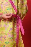 Kids formal clothes | Lemon & Multicolor | Formal 3 Piece Suit | Polyester Tussar Silk with Digital print | KDD-03228