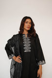 Women Eid Dress | Black  | Casual 3 Piece Suit | Cotton Print Lawn | LAD-03492