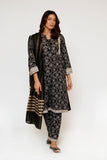 Women Eid Dress | Black & Fawn  | Casual 3 Piece Suit | Cotton Lawn Printed | LAD-03487