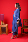 Women Eid Dress | Blue & Multicolor | Casual Plus 3 Piece Suit | Cotton Dobby | LBD-03376