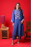 Women Eid Dress | Blue & Multicolor | Casual Plus 3 Piece Suit | Cotton Dobby | LBD-03376