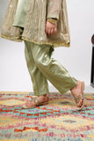 Kids formal clothes | Green & Gold | Formal 3 Piece Suit | Banarsi Masuri | KDD-03158