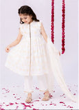 KAD-02715 | White & Gold | Casual 3 Piece Suit | Cotton Cambric