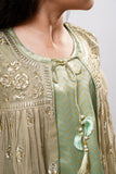 Kids formal clothes | Green & Gold | Formal 3 Piece Suit | Banarsi Masuri | KDD-03158