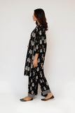 Women Eid Dress | Black & Fawn | Casual 3 Piece Suit | Cotton Lawn Print | LAD-03465