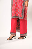 Women winter clothes | Red & Multicolor | Casual 3 Piece Suit | Cotton Khaddar Printed | LAD-03195