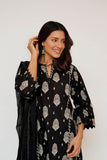 Women Eid Dress | Black & Fawn | Casual 3 Piece Suit | Cotton Lawn Print | LAD-03465