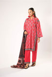 Women winter clothes | Red & Multicolor | Casual 3 Piece Suit | Cotton Khaddar Printed | LAD-03195