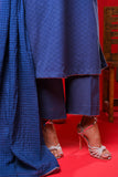Women Eid Dress | Blue & Multicolor | Casual Plus 3 Piece Suit | Cotton Dobby | LBD-03376