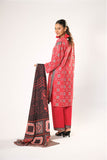 Women winter clothes | Red & Multicolor | Casual 3 Piece Suit | Cotton Khaddar Printed | LAD-03195