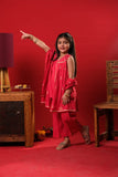 Kids Eid Dress | Red & Gold  | Casual Plus 3 Piece Suit | Cotton Plain | KBD-03327