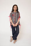 Kids Casual Top | Black & Multicolor | Casual Fusion Top  | Cotton Lawn Printed | KAA-03481