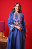 Women Eid Dress | Blue & Multicolor | Casual Plus 3 Piece Suit | Cotton Dobby | LBD-03376