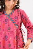 Kids winter clothes | Tea Pink & Multicolor | Casual 3 Piece Suit | Cotton Khaddar Printed | KAD-03194
