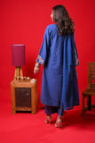 Women Eid Dress | Blue & Multicolor | Casual Plus 3 Piece Suit | Cotton Dobby | LBD-03376