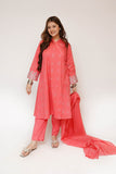 Girls Eid Dress | T.Pink & Glitter | Casual Plus 3 Piece Suit  | Cotton Glitter Printed | GBD-03411