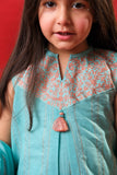 Kids Eid Dress | S.Green& Multicolor | Casual Plus 3 Piece Suit | Cotton Dobby | KBD-03312