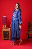 Women Eid Dress | Blue & Multicolor | Casual Plus 3 Piece Suit | Cotton Dobby | LBD-03376
