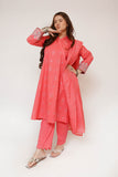 Girls Eid Dress | T.Pink & Glitter | Casual Plus 3 Piece Suit  | Cotton Glitter Printed | GBD-03411