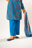 Girls winter clothes | Blue & Multicolor | Casual 3 Piece Suit  | Cotton Khaddar Printed | GAD-03200