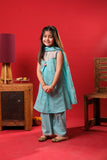 Kids Eid Dress | S.Green& Multicolor | Casual Plus 3 Piece Suit | Cotton Dobby | KBD-03312