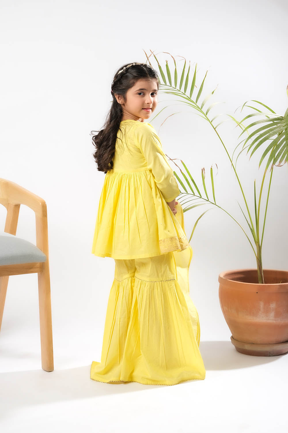 slim fit dress slacks Kids Eid Dress | Yellow & Gold | Casual Plus 3 Piece Suit
