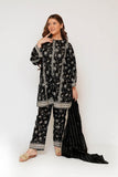 Girls Eid Dress | Black & Fawn | Casual 3 Piece Suit | Cotton Monochrome Print Lawn | GAD-03462