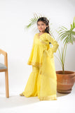 Kids Eid Dress | Yellow & Gold | Casual Plus 3 Piece Suit | Cotton Gold Foil Printed  | KBD-03366