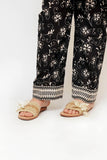 Girls Eid Dress | Black & Fawn | Casual 3 Piece Suit | Cotton Monochrome Print Lawn | GAD-03462