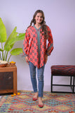 Girls Eid Dress | Orange & Multicolor | Casual Kurta  | Cotton Lawn Printed | GAA-03353