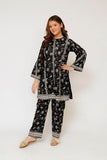 Girls Eid Dress | Black & Fawn | Casual 3 Piece Suit | Cotton Monochrome Print Lawn | GAD-03462
