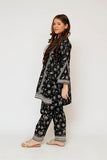 Girls Eid Dress | Black & Fawn | Casual 3 Piece Suit | Cotton Monochrome Print Lawn | GAD-03462