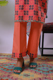 Women Eid Dress | Orange & Multicolor | Casual 3 Piece Suit | Cotton Lawn Printed | LAD-03339