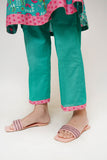 Kids Casual Dress | Sea Green & Multicolor | Casual 3 Piece Suit | Cotton Lawn Printed | KAD-03506