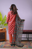 Women Eid Dress | Orange & Multicolor | Casual 3 Piece Suit | Cotton Lawn Printed | LAD-03339