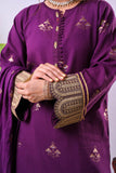 Women Eid Dress | Purple & Gold | Casual Plus 3 Piece Suit | Cotton Jacquard | LBD-03341