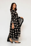 Women Eid Dress | Black & Fawn  | Casual 3 Piece Suit | Cotton Lawn Printed | LAD-03488