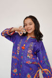 Kids Casual Dress | Purple & Multicolor | Casual 2 Piece Suit | Cotton Lawn Printed Digital Printed | KAD-03471