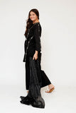 Girls Eid Dress | Black | Casual 3 Piece Suit  | Cotton Monochrome Embroidery | GAD-03455