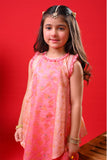 Kids formal clothes | Peach & Pink | Formal 3 Piece Suit | Polyester Tussar Silk | KDD-03219