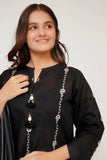 Girls Eid Dress | Black | Casual 3 Piece Suit  | Cotton Monochrome Embroidery | GAD-03455
