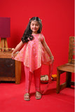 Kids formal clothes | Peach & Pink | Formal 3 Piece Suit | Polyester Tussar Silk | KDD-03219