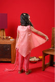 Kids formal clothes | Peach & Pink | Formal 3 Piece Suit | Polyester Tussar Silk | KDD-03219